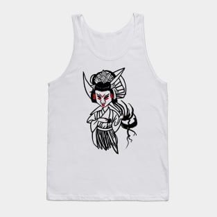 Oni geisha ink drawing - japanese demon geisha Tank Top